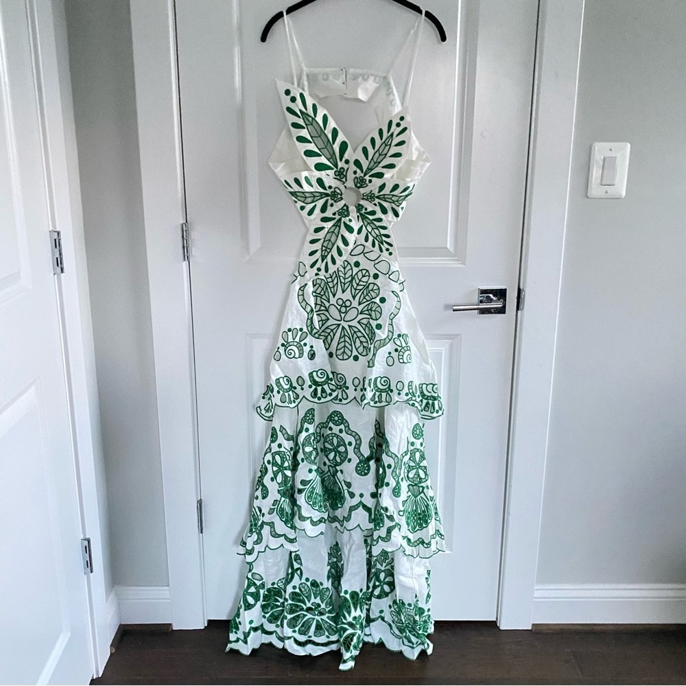 Anthropologie Farm Rio Flower Richelieu Linen Midi Dress - Picture 5 of 9